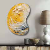 Yellow Cream Spiral Harmony - Asymmetric Metal Wall Art