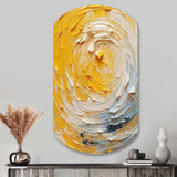 Yellow Cream Spiral Harmony - Asymmetric Metal Wall Art