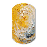 Yellow Cream Spiral Harmony - Asymmetric Metal Wall Art