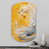 Yellow Cream Spiral Harmony - Asymmetric Metal Wall Art