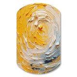 Yellow Cream Spiral Harmony - Asymmetric Metal Wall Art