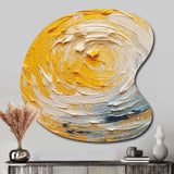 Yellow Cream Spiral Harmony - Asymmetric Metal Wall Art