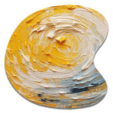 Yellow Cream Spiral Harmony - Asymmetric Metal Wall Art