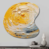 Yellow Cream Spiral Harmony - Asymmetric Metal Wall Art