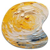 Yellow Cream Spiral Harmony - Asymmetric Metal Wall Art