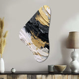 Gold Black Spiral Illusions II - Asymmetric Metal Wall Art