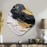 Gold Black Spiral Illusions II - Asymmetric Metal Wall Art