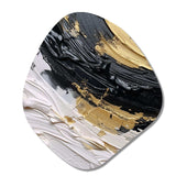 Gold Black Spiral Illusions II - Asymmetric Metal Wall Art