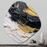 Gold Black Spiral Illusions II - Asymmetric Metal Wall Art