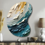 Teal Cream Surreal Spirals II - Asymmetric Metal Wall Art