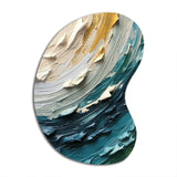 Teal Cream Surreal Spirals II - Asymmetric Metal Wall Art