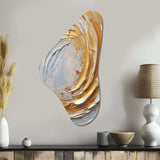 Gold and Cream Enchanted Whirls II - Asymmetric Metal Wall Art