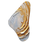 Gold and Cream Enchanted Whirls II - Asymmetric Metal Wall Art