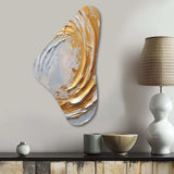 Gold and Cream Enchanted Whirls II - Asymmetric Metal Wall Art