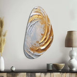 Gold and Cream Enchanted Whirls II - Asymmetric Metal Wall Art