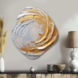 Gold and Cream Enchanted Whirls II - Asymmetric Metal Wall Art