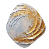 Gold and Cream Enchanted Whirls II - Asymmetric Metal Wall Art