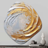 Gold and Cream Enchanted Whirls II - Asymmetric Metal Wall Art