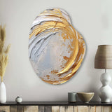 Gold and Cream Enchanted Whirls II - Asymmetric Metal Wall Art