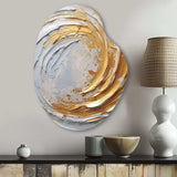 Gold and Cream Enchanted Whirls II - Asymmetric Metal Wall Art