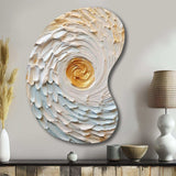 Gold and Cream Enchanted Whirls III - Asymmetric Metal Wall Art