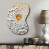 Gold and Cream Enchanted Whirls III - Asymmetric Metal Wall Art