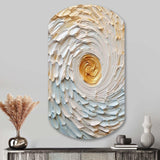 Gold and Cream Enchanted Whirls III - Asymmetric Metal Wall Art