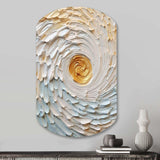 Gold and Cream Enchanted Whirls III - Asymmetric Metal Wall Art