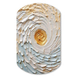 Gold and Cream Enchanted Whirls III - Asymmetric Metal Wall Art