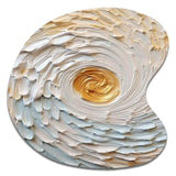 Gold and Cream Enchanted Whirls III - Asymmetric Metal Wall Art