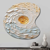 Gold and Cream Enchanted Whirls III - Asymmetric Metal Wall Art