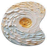 Gold and Cream Enchanted Whirls III - Asymmetric Metal Wall Art