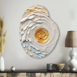 Gold and Cream Enchanted Whirls III - Asymmetric Metal Wall Art