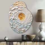 Gold and Cream Enchanted Whirls III - Asymmetric Metal Wall Art