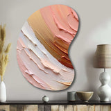 Peach and Gold Spiral Radiance - Asymmetric Metal Wall Art