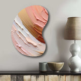 Peach and Gold Spiral Radiance - Asymmetric Metal Wall Art