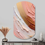 Peach and Gold Spiral Radiance - Asymmetric Metal Wall Art