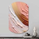 Peach and Gold Spiral Radiance - Asymmetric Metal Wall Art