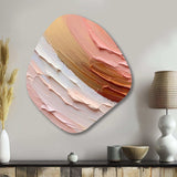 Peach and Gold Spiral Radiance - Asymmetric Metal Wall Art