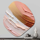 Peach and Gold Spiral Radiance - Asymmetric Metal Wall Art