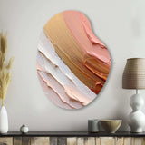 Peach and Gold Spiral Radiance - Asymmetric Metal Wall Art