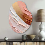 Peach and Gold Spiral Radiance - Asymmetric Metal Wall Art