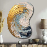 Gold and Blue Spiral Nebula - Asymmetric Metal Wall Art