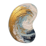 Gold and Blue Spiral Nebula - Asymmetric Metal Wall Art