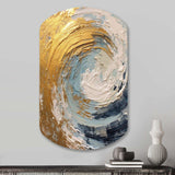 Gold and Blue Spiral Nebula - Asymmetric Metal Wall Art