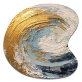 Gold and Blue Spiral Nebula - Asymmetric Metal Wall Art