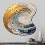 Gold and Blue Spiral Nebula - Asymmetric Metal Wall Art