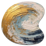 Gold and Blue Spiral Nebula - Asymmetric Metal Wall Art