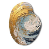 Gold and Blue Spiral Nebula - Asymmetric Metal Wall Art