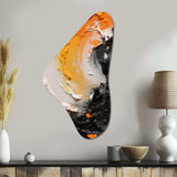 Orange and Black Mystic Spirals III - Asymmetric Metal Wall Art